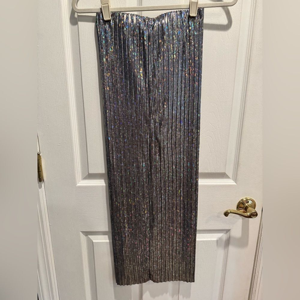 Topshop iridescent pleated  midi skirt US size 2 - Picture 7 of 7